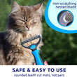Ultimate Pet Deshedding Brush - Double-Sided Undercoat Rake for Dogs & Cats, Extra Wide Dematting & Grooming Tool