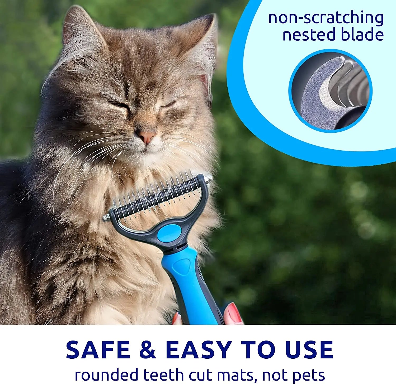Ultimate Pet Deshedding Brush - Double-Sided Undercoat Rake for Dogs & Cats, Extra Wide Dematting & Grooming Tool