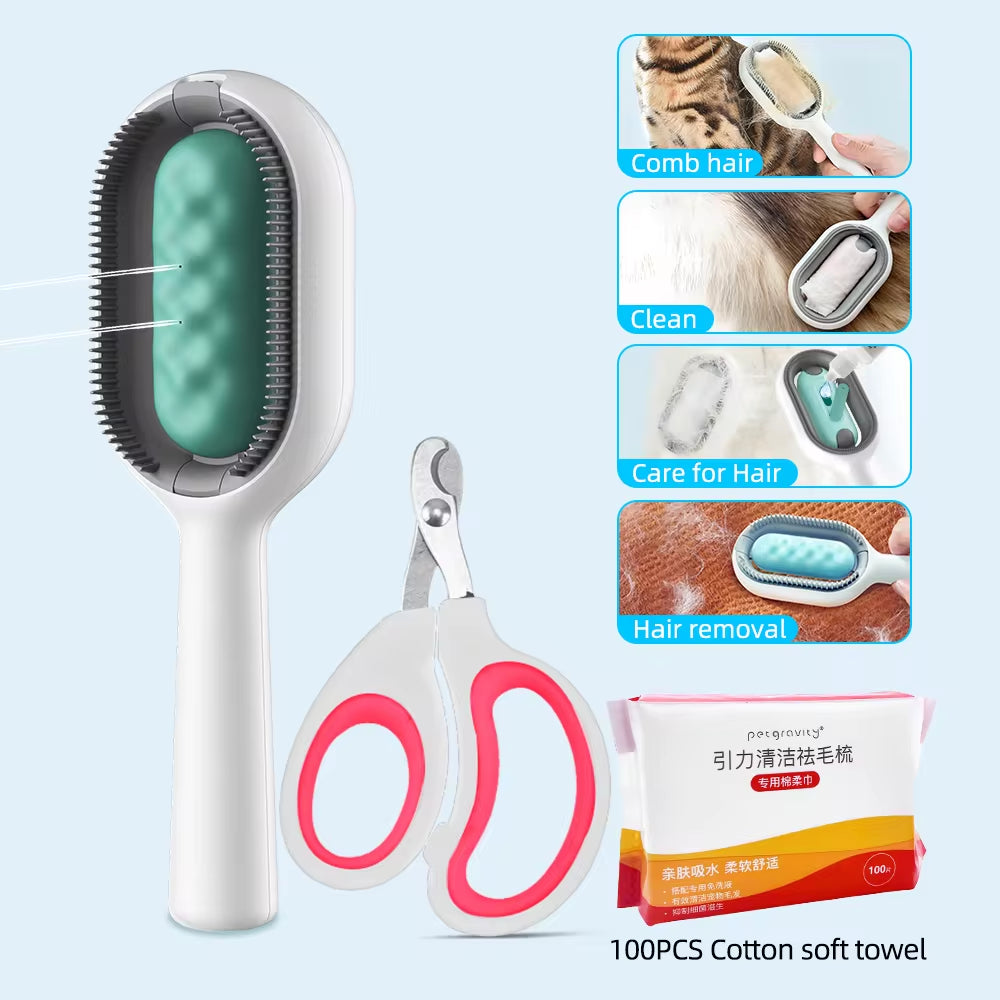 Fur-tastic Fluff-Off Combo: The Ultimate Hairy Houdini Comb & Cotton Cleanup Crew for Your Furry Furballs!