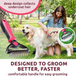Ultimate Pet Deshedding Brush - Double-Sided Undercoat Rake for Dogs & Cats, Extra Wide Dematting & Grooming Tool